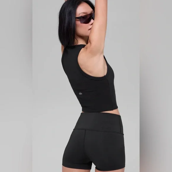 ALO Yoga Black Ribbed Tank Top - Picture 2 of 5